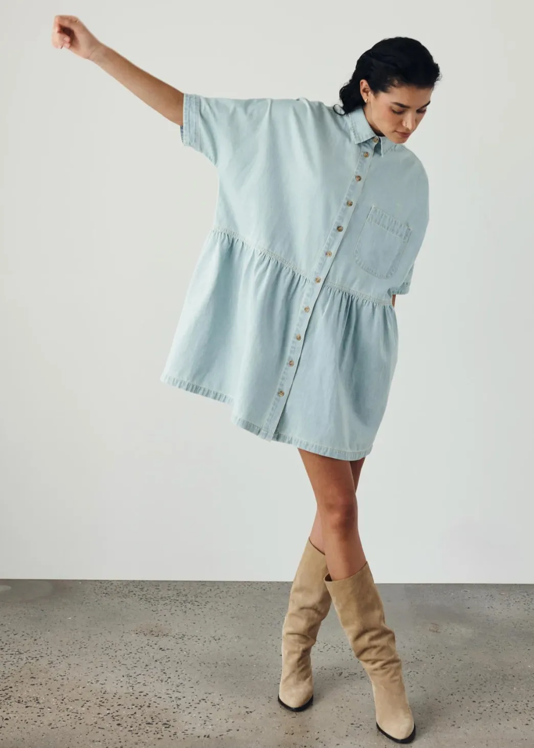ROWIE Bailey Denim Dress - Azul