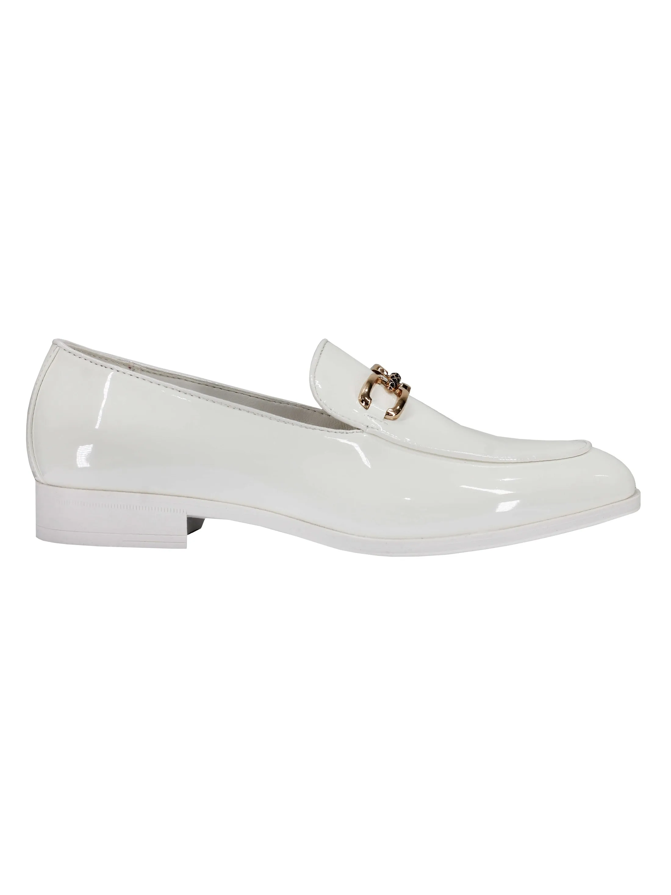 SHINY GOLD BUCKLE LOAFER