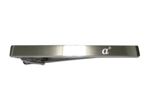 Silver Toned Etched Sleek A to the Power of B Tie Clip