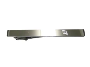 Silver Toned Etched Sleek Beaver Tie Clip