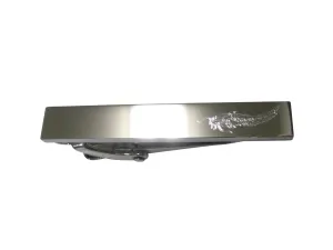 Silver Toned Etched Sleek Catfish Skinny Tie Clip