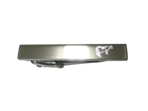 Silver Toned Etched Sleek Farm Cow Skinny Tie Clip
