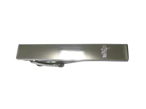 Silver Toned Etched Sleek Giraffe Head Skinny Tie Clip