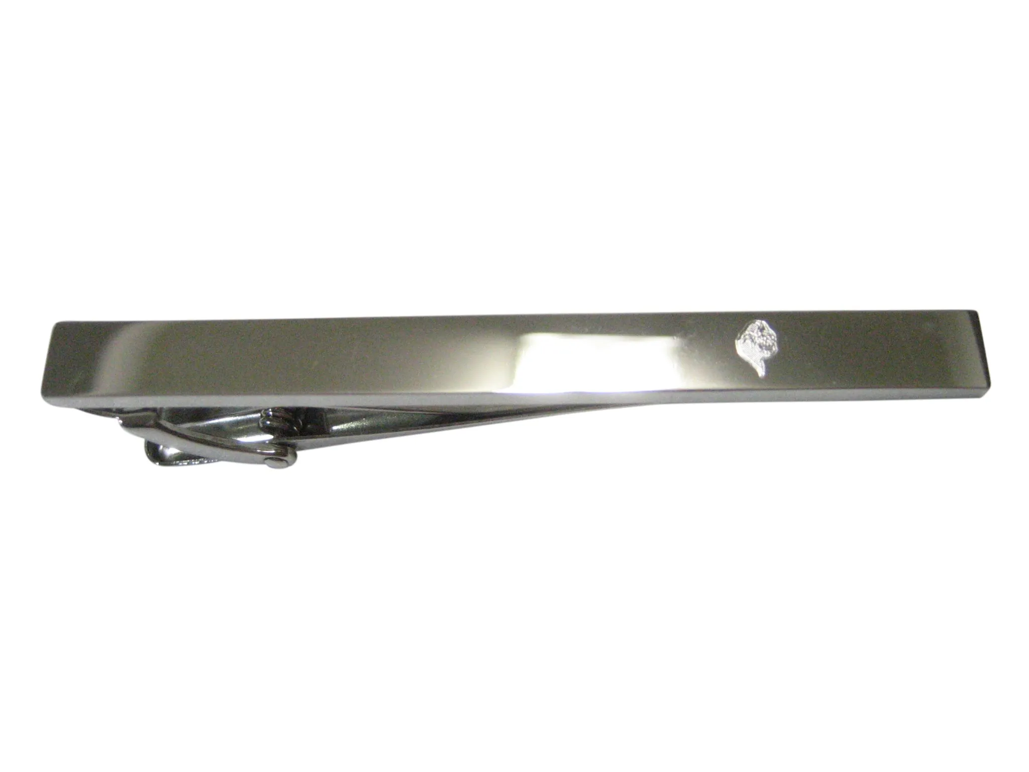 Silver Toned Etched Sleek Gorilla Head Tie Clip