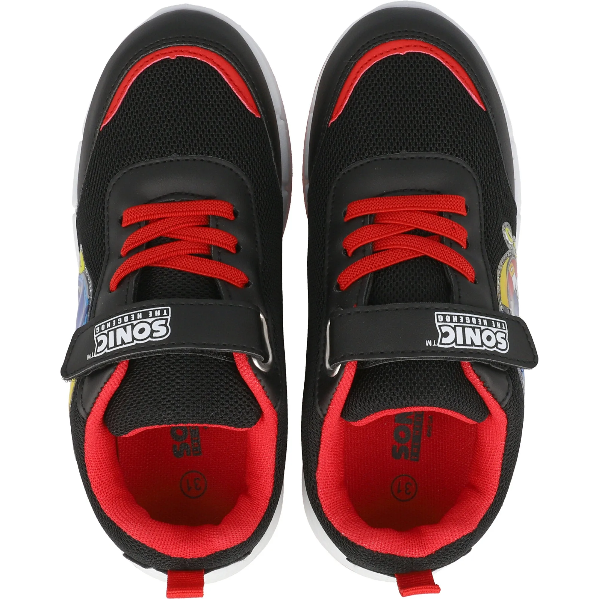 Sonic the Hedgehog Black Kids Trainers with Light-Up Heel