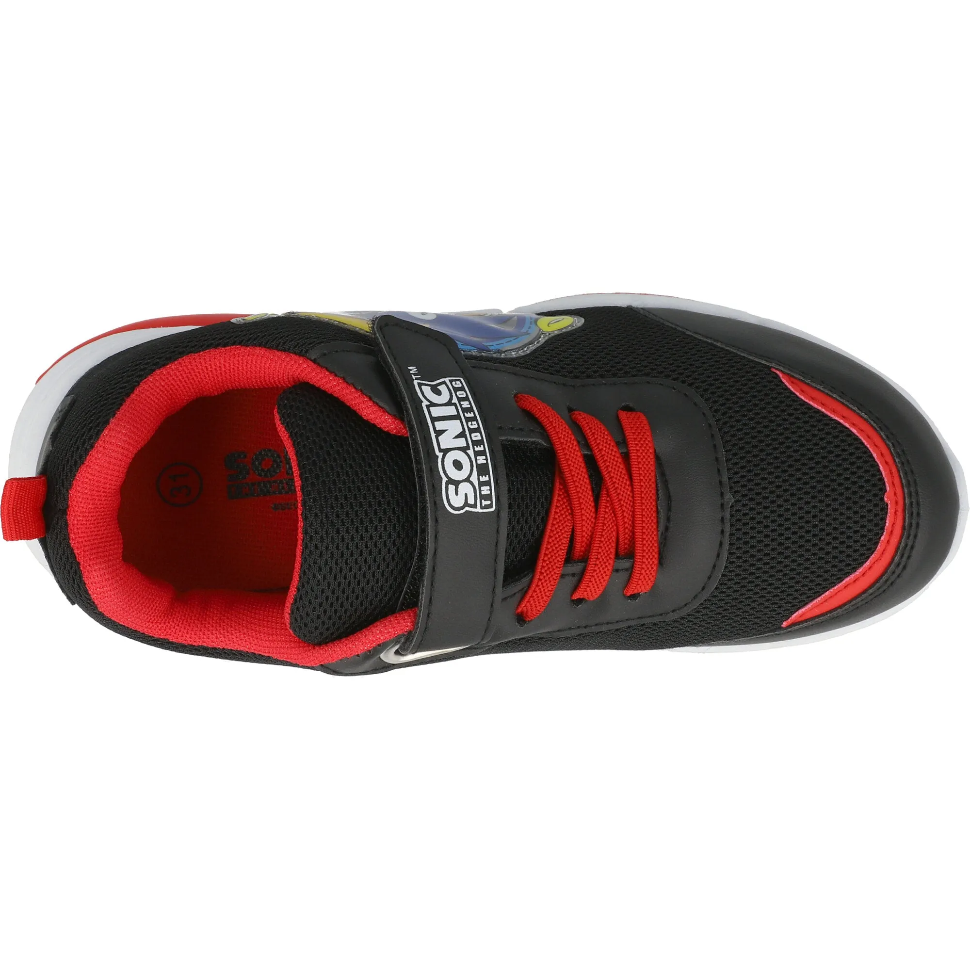 Sonic the Hedgehog Black Kids Trainers with Light-Up Heel