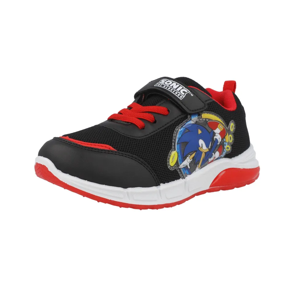 Sonic the Hedgehog Black Kids Trainers with Light-Up Heel