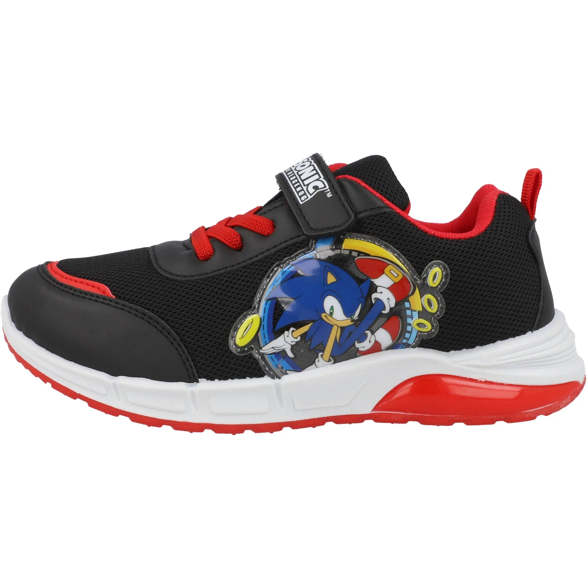 Sonic the Hedgehog Black Kids Trainers with Light-Up Heel