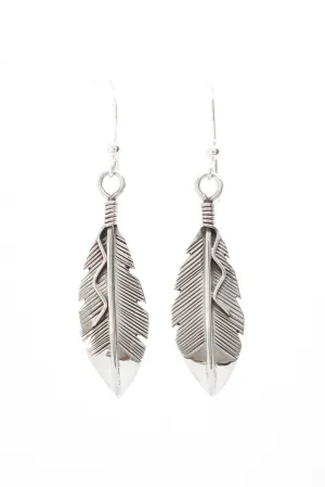 Sterling Silver Navajo Feather Earrings