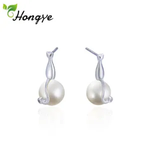 Sterling Silver Pearl Stud Earrings