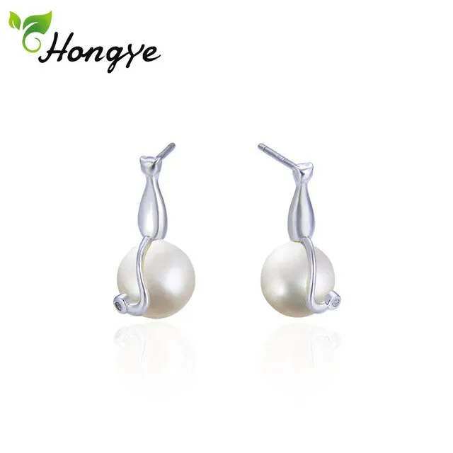 Sterling Silver Pearl Stud Earrings