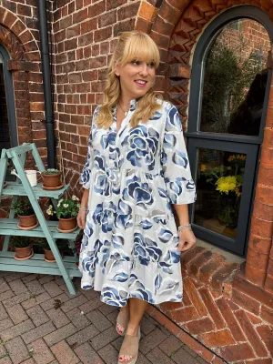 Stone Flared Sleeve Floral Dress Debbie