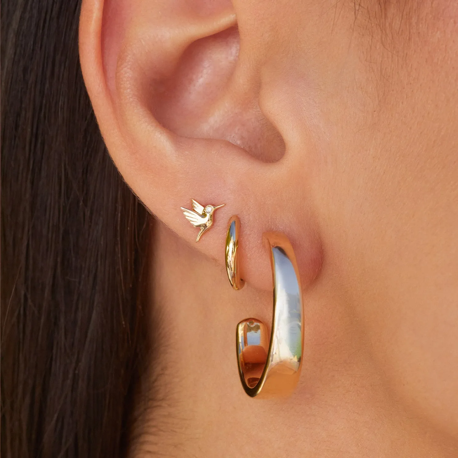Tapered Gold Hoop Earrings
