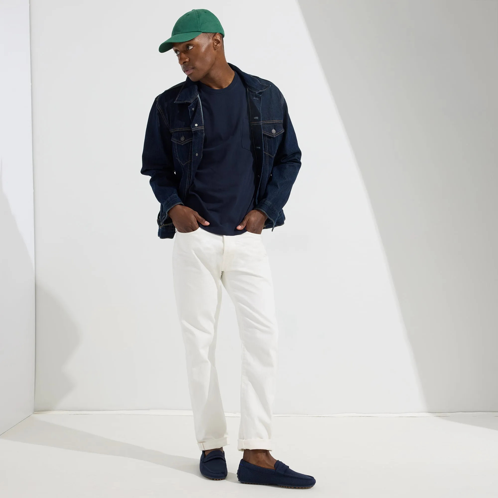 The Driving Loafer - Navy Herringbone