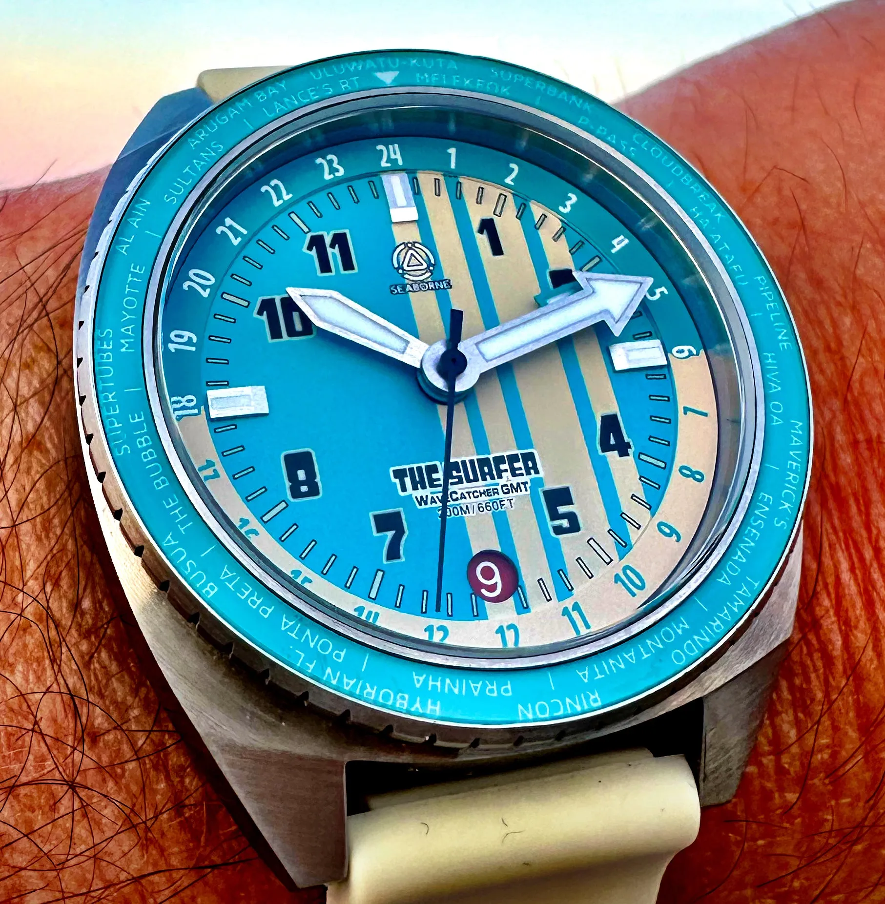 The Surfer | Wavecatcher GMT Automatic |  Blue Lagoon
