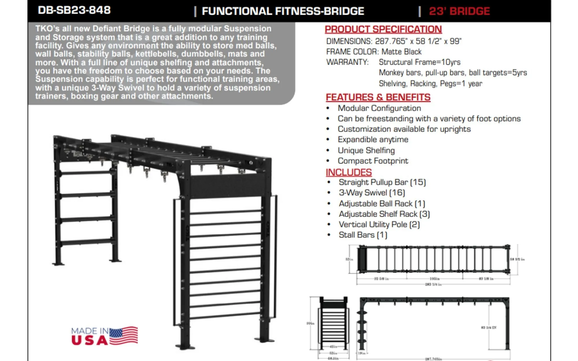 TKO Defiant Bridge 23' DB-SB23-848