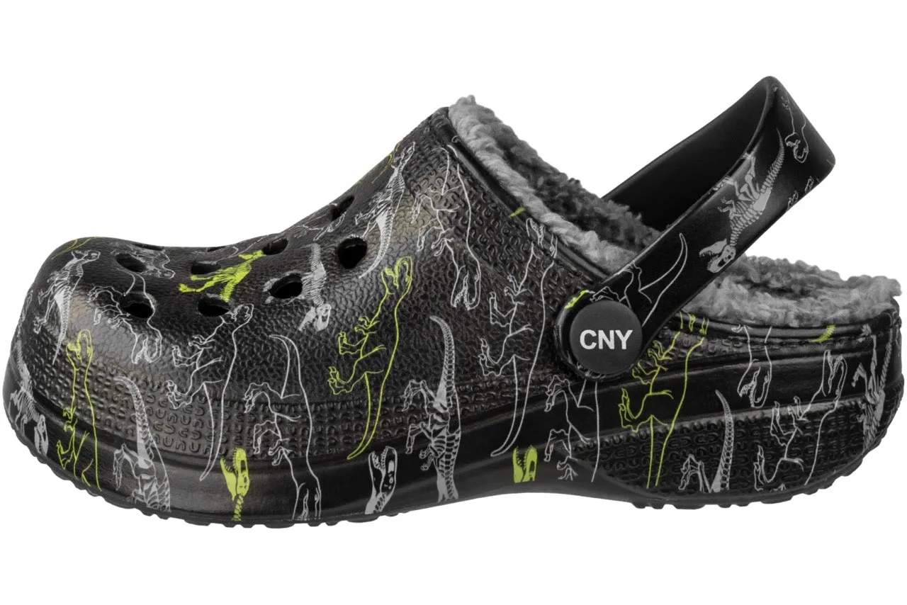 Toddler Boys Dino Printed Injected EVA Clog with Faux Berber Lining