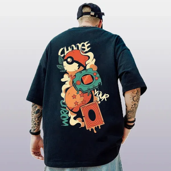 Trendy Brand Anime Hip-hop Loose T-shirt
