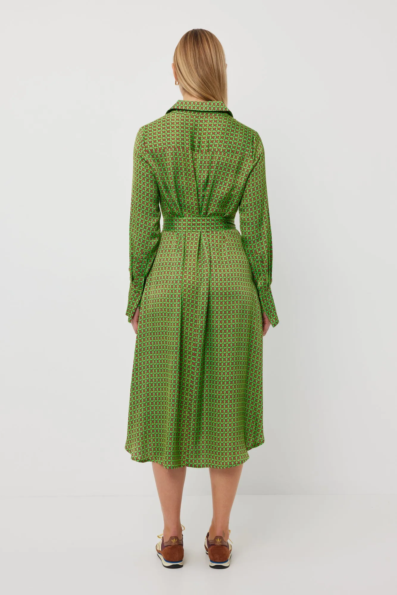 TUESDAY RIVER DRESS FAN PRINT