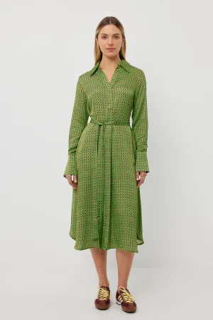 TUESDAY RIVER DRESS FAN PRINT