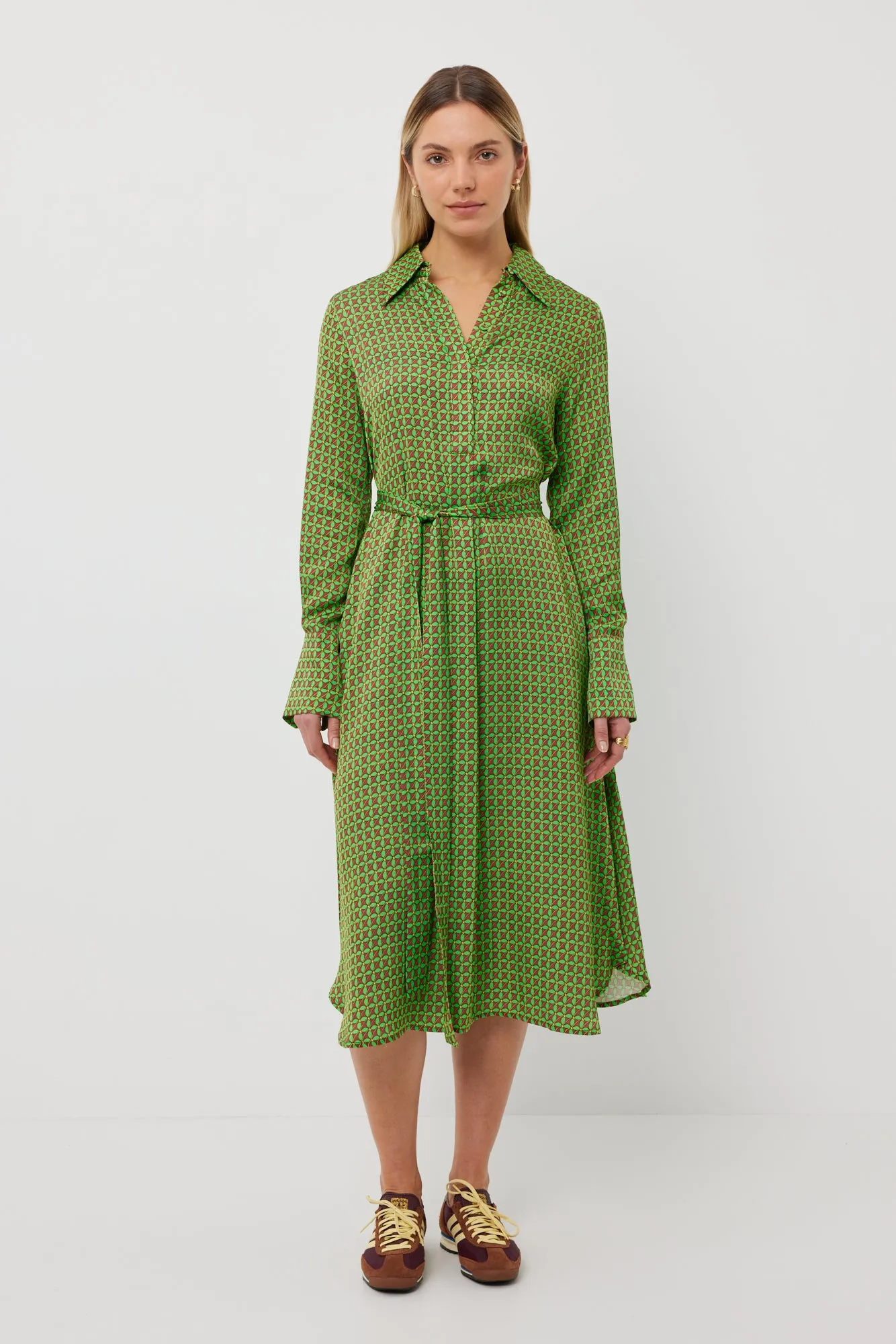 TUESDAY RIVER DRESS FAN PRINT
