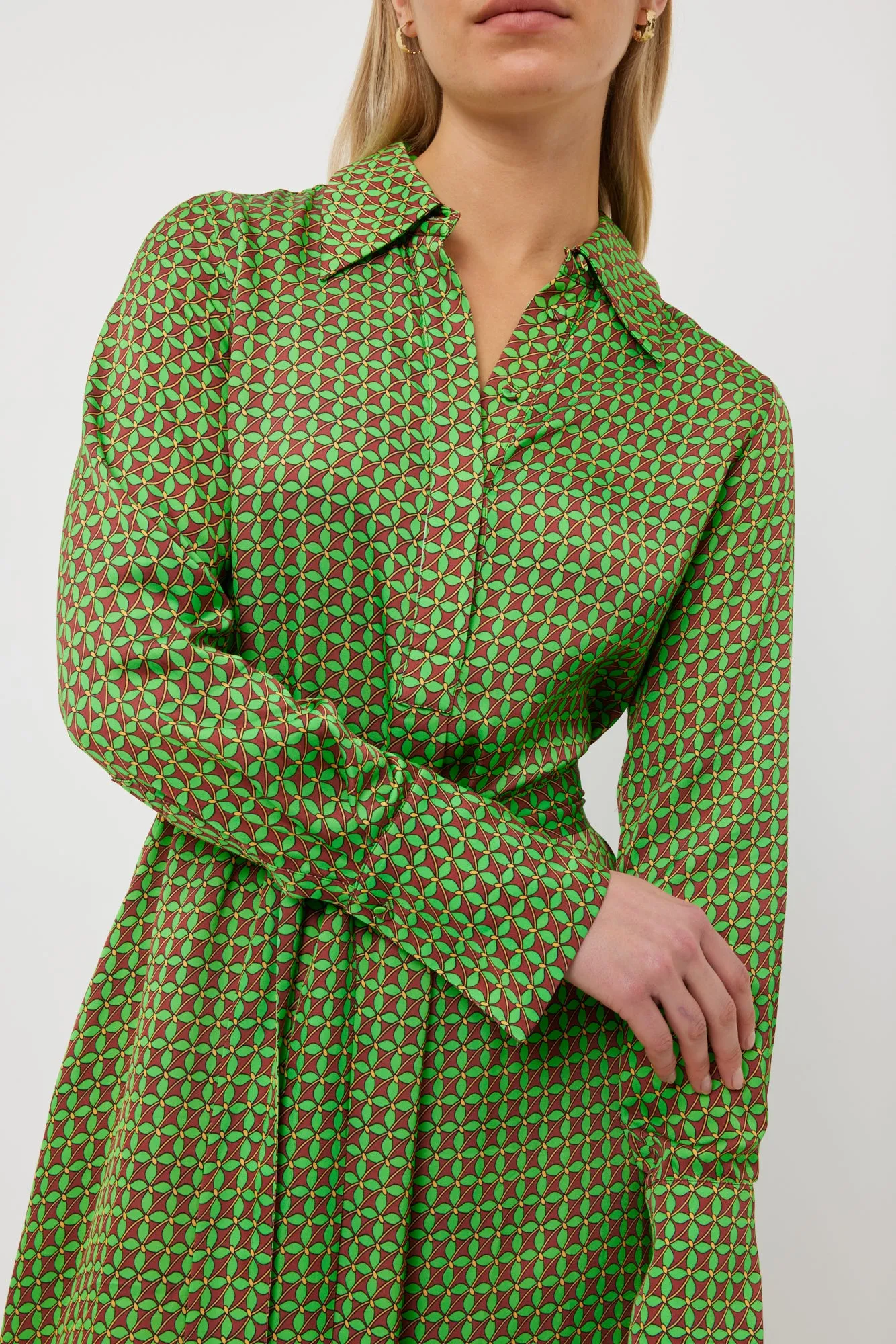 TUESDAY RIVER DRESS FAN PRINT