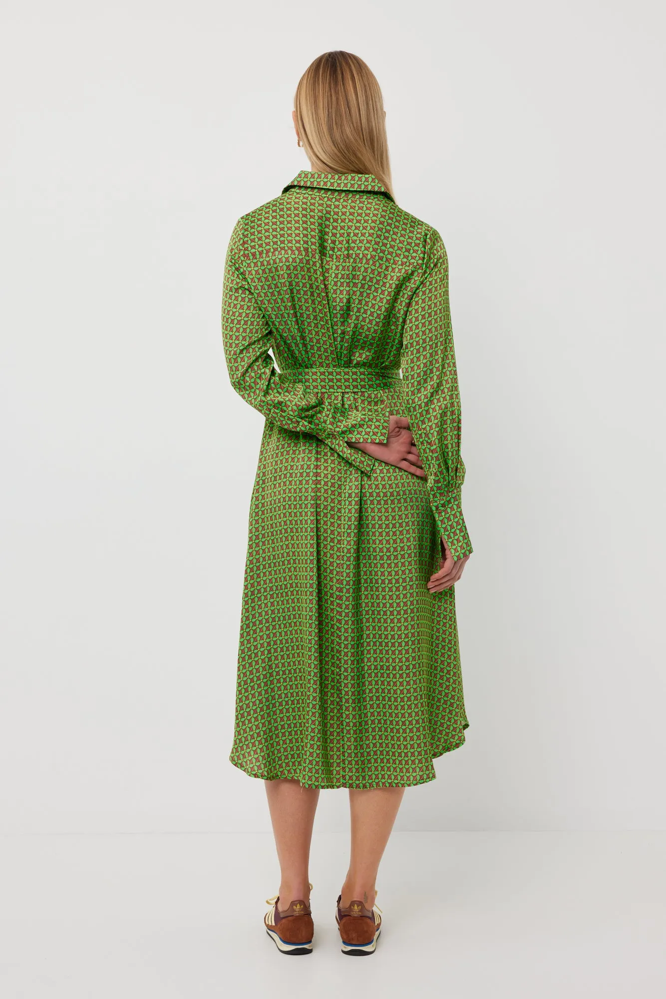 TUESDAY RIVER DRESS FAN PRINT