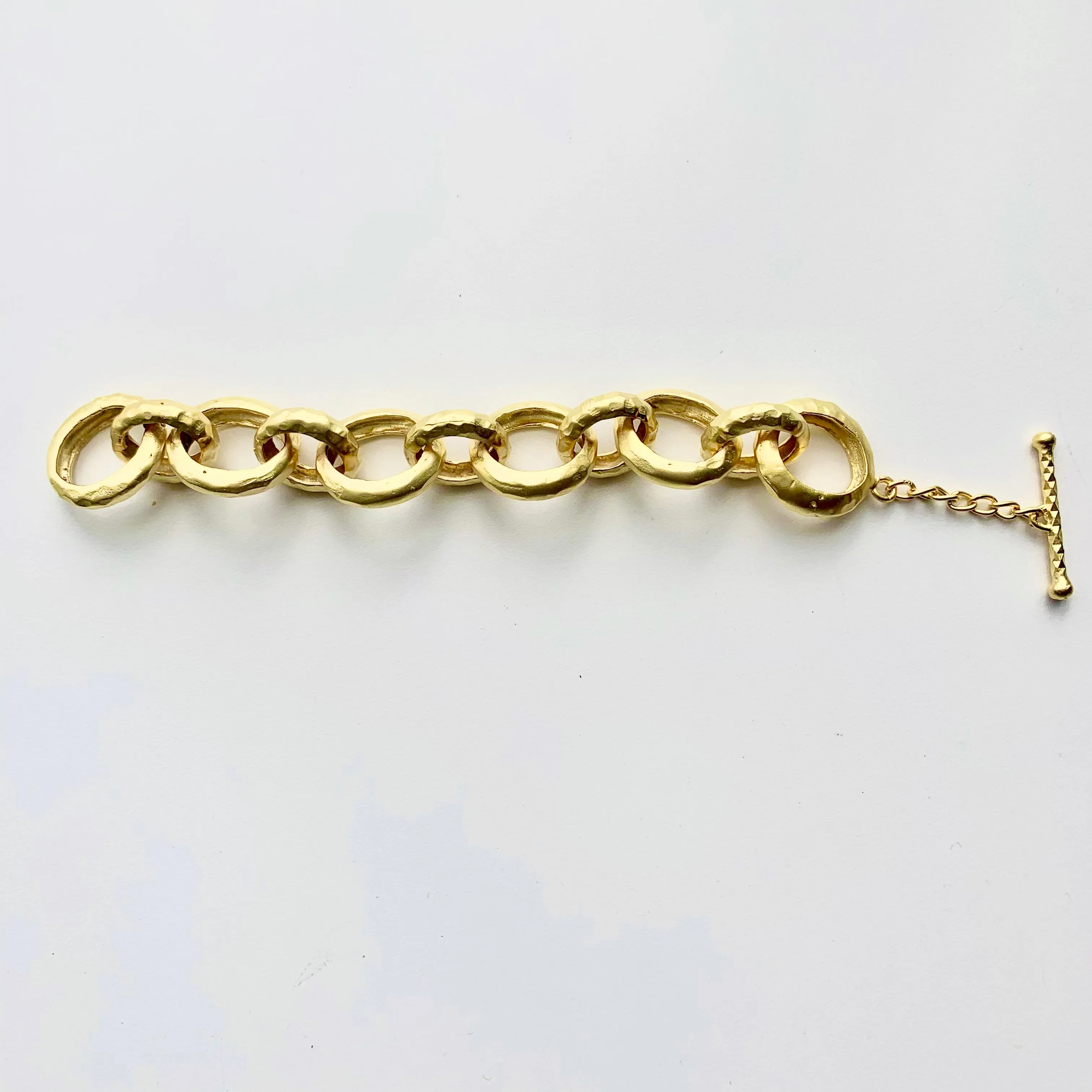 TURKISH BRASS CHAIN LINK BRACELET WITH TOGGLE