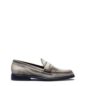 Vendôme Blandine cream spazzolato leather loafers
