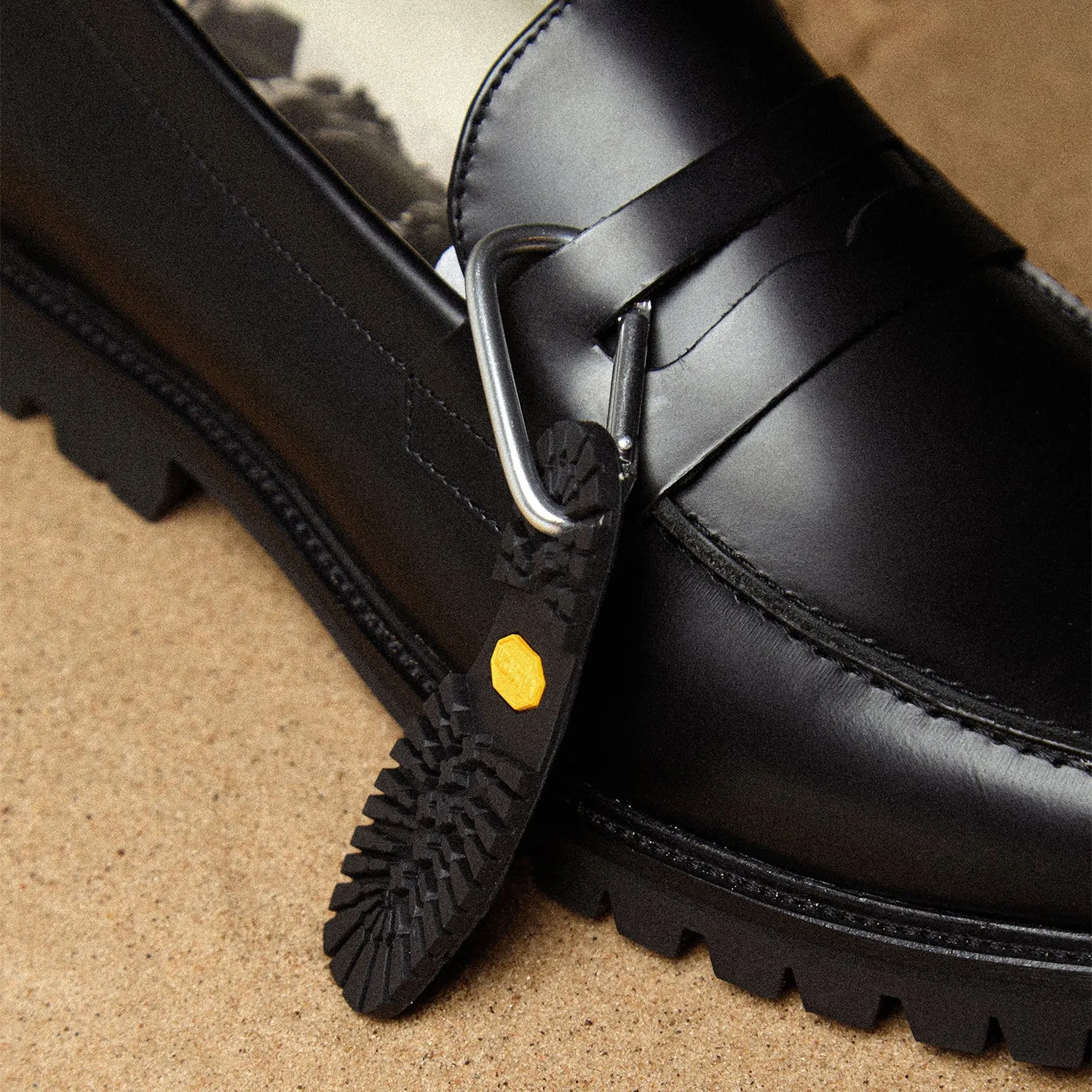Vibram Black Carrarmato Lug Loafer - Men's