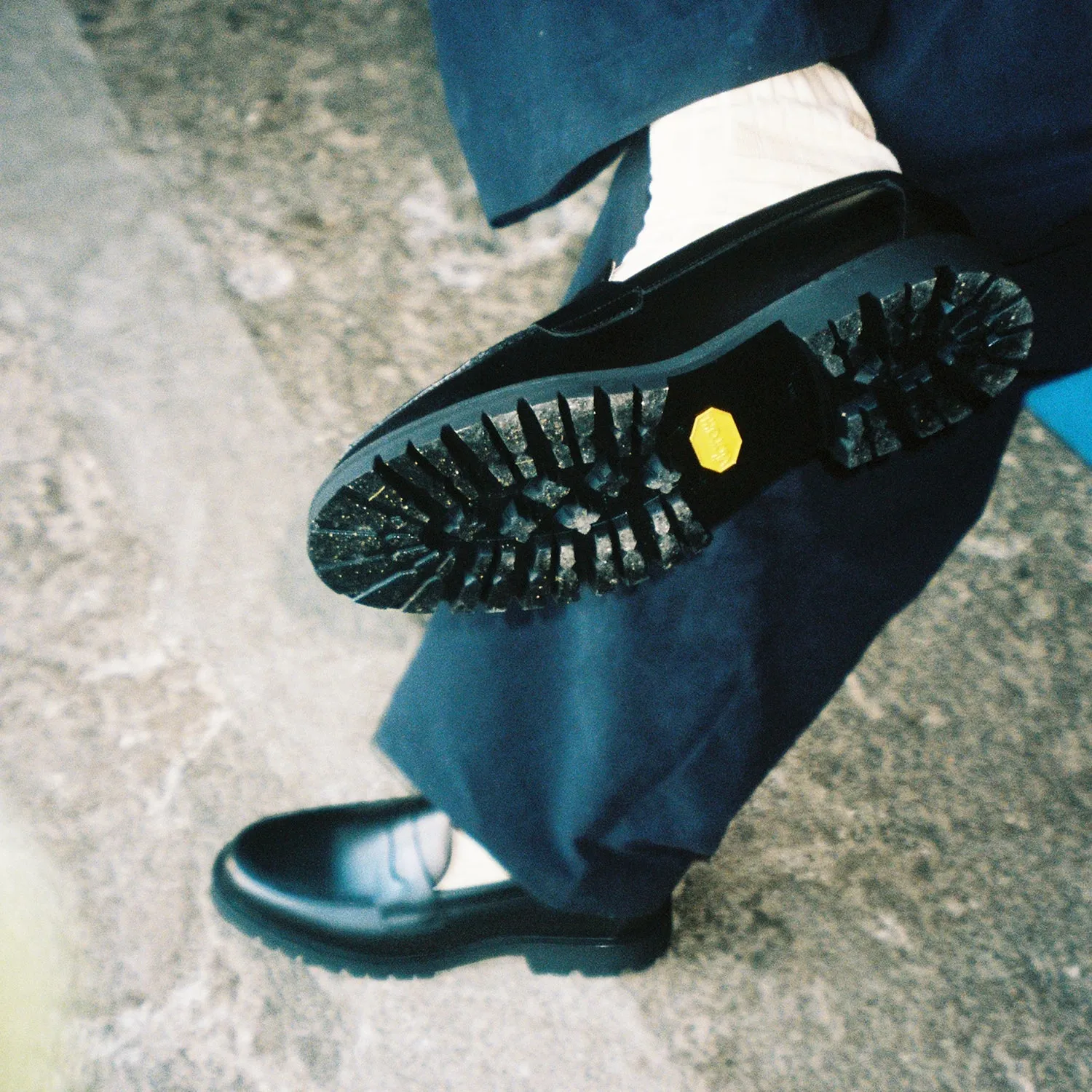 Vibram Black Carrarmato Lug Loafer - Men's