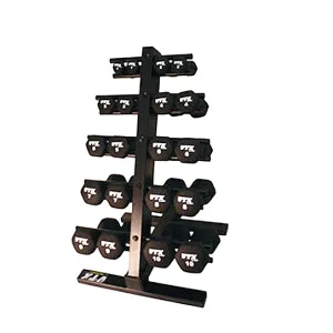 VTX 1-10lb Black Neoprene Aerobic Dumbbell Set with Compact Rack - THD-NPAC