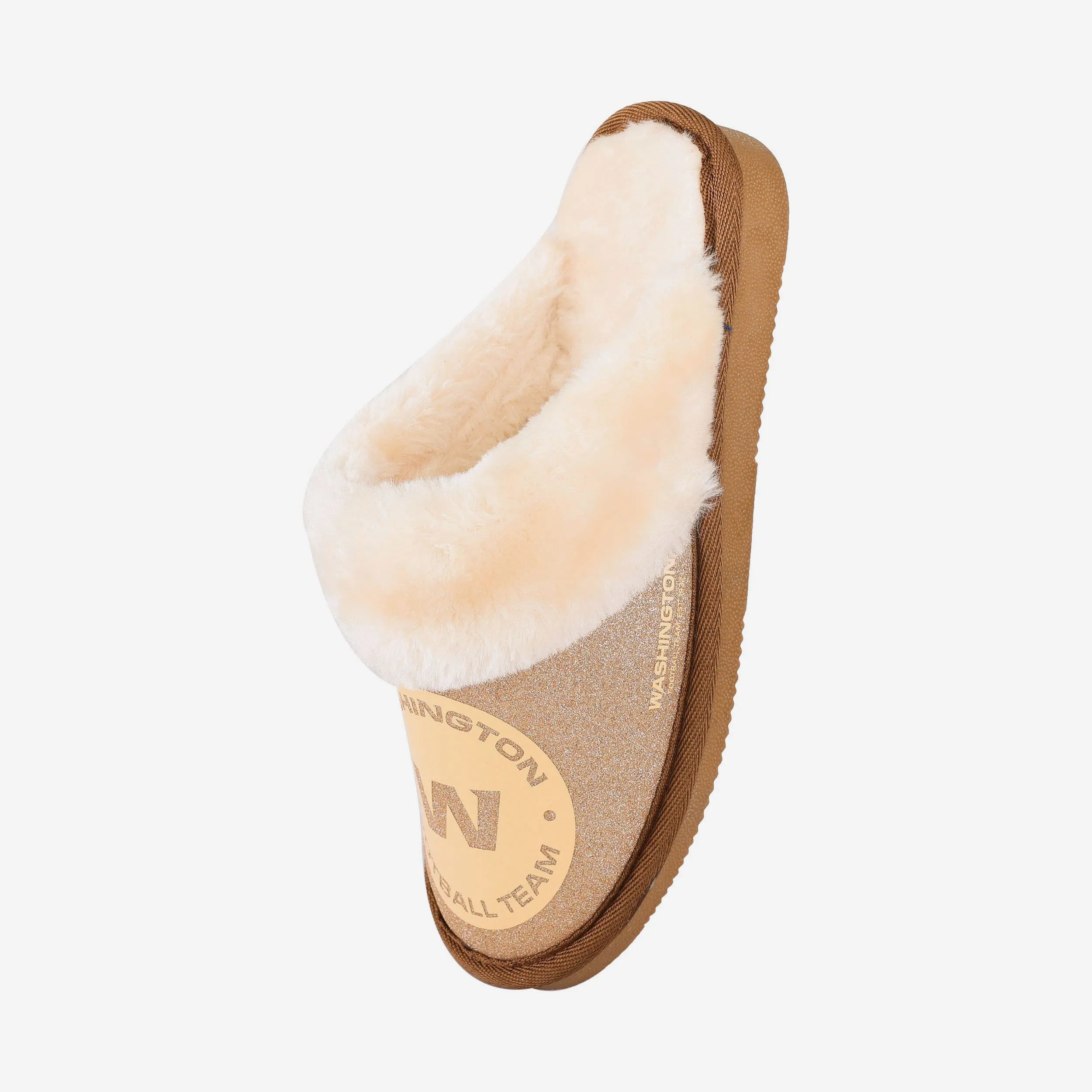 Washington Commanders Original Womens Glitter Open Back Fur Moccasin Slipper