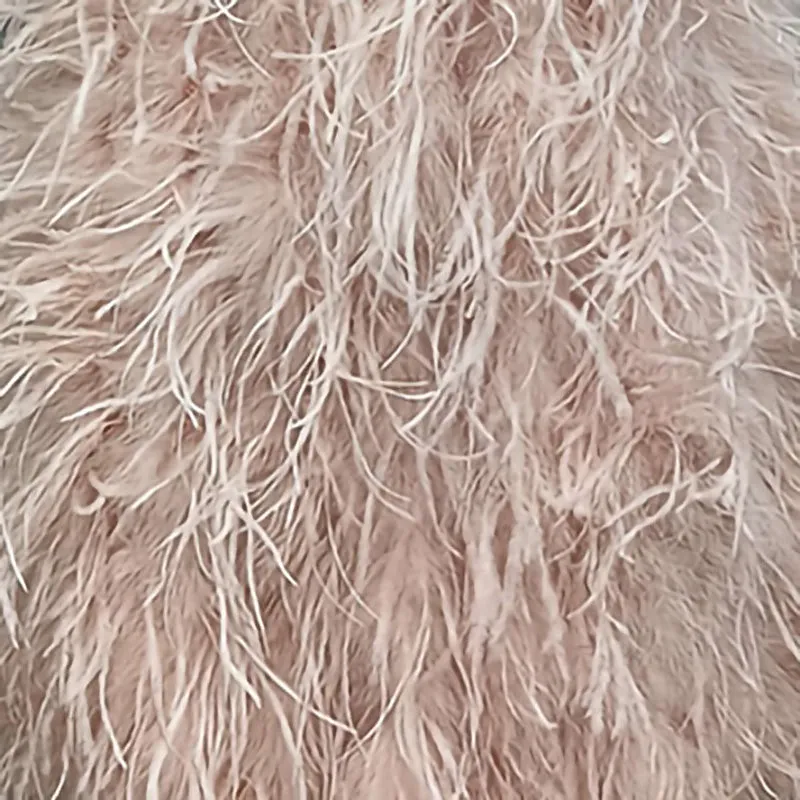 Women Gilet Genuine Ostrich Feather Fur Long Vest