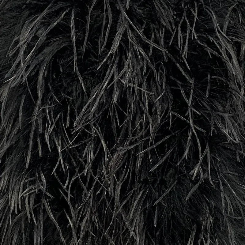 Women Gilet Genuine Ostrich Feather Fur Long Vest