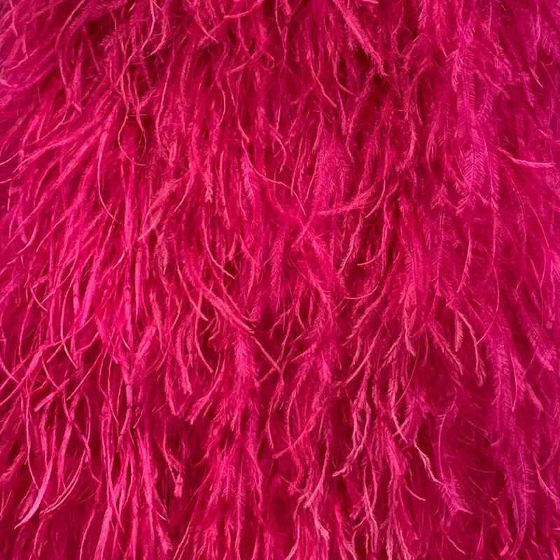 Women Gilet Genuine Ostrich Feather Fur Long Vest