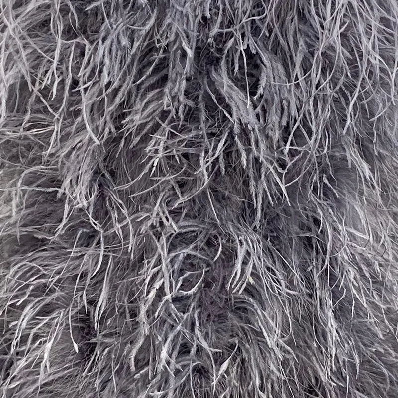 Women Gilet Genuine Ostrich Feather Fur Long Vest