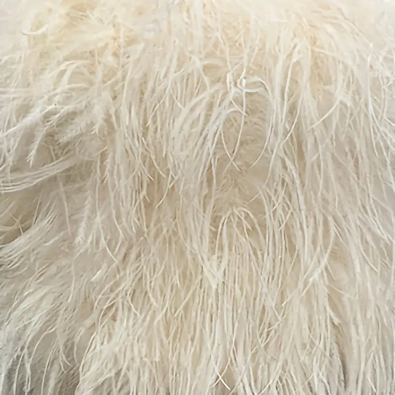 Women Gilet Genuine Ostrich Feather Fur Long Vest