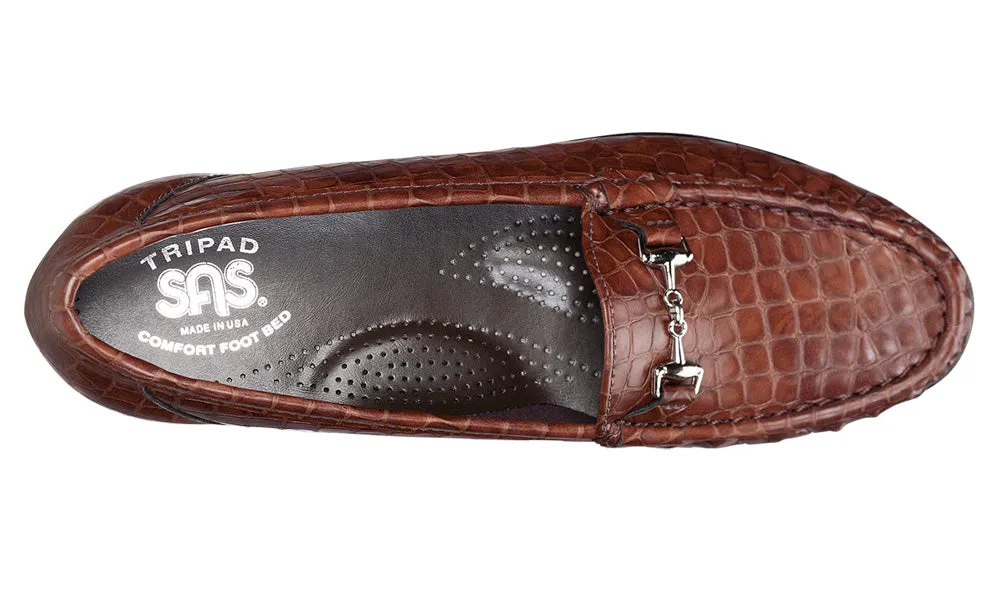 Women's Metro Slip On Loafer in Cognac Croc