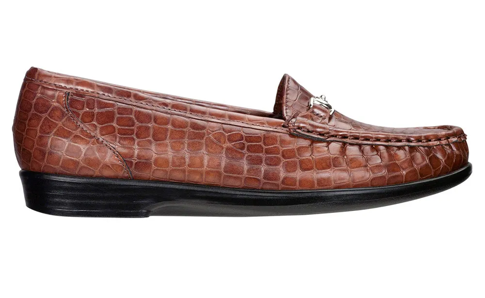 Women's Metro Slip On Loafer in Cognac Croc