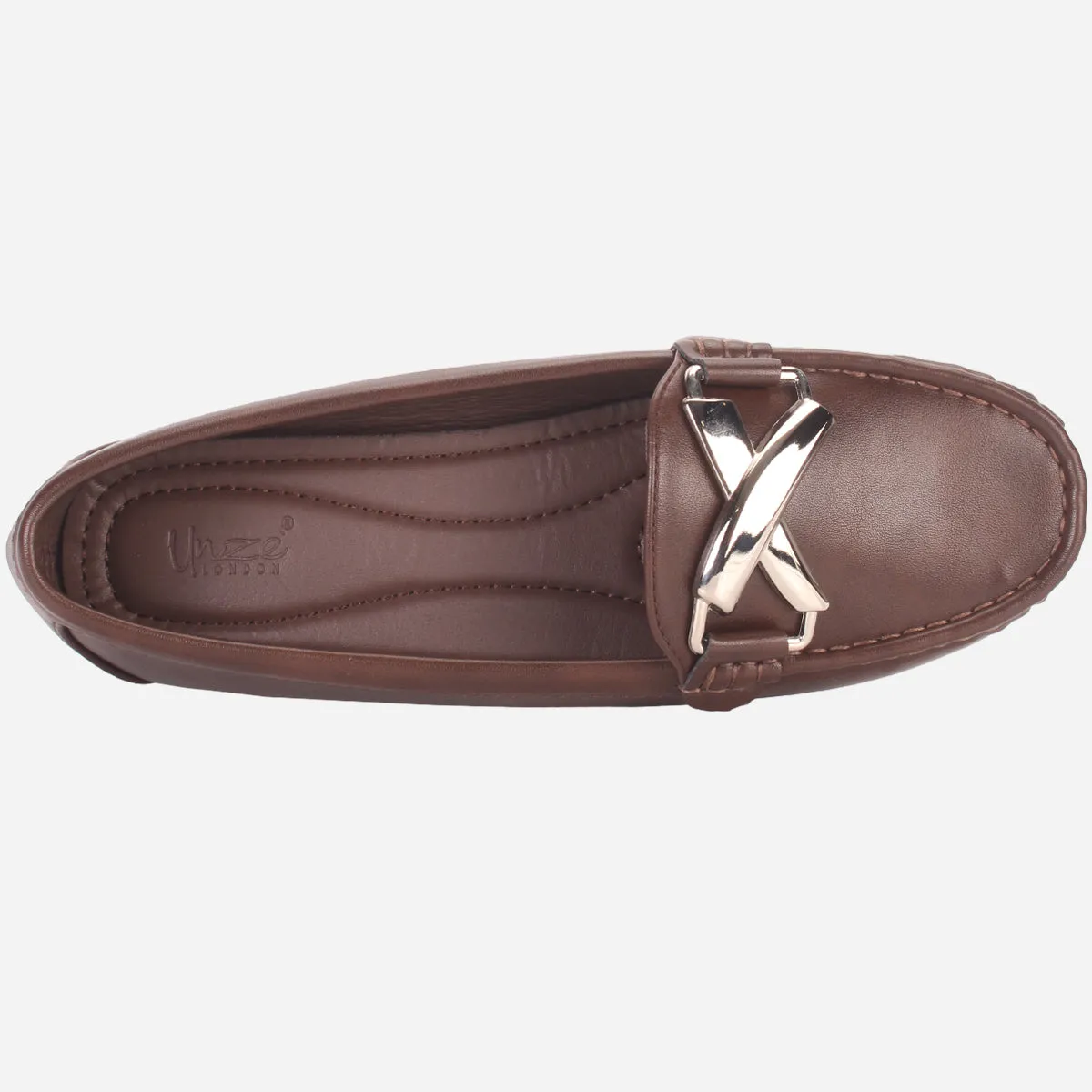 Womens "ISABEL" Flat Comfy Slide In Moccasins