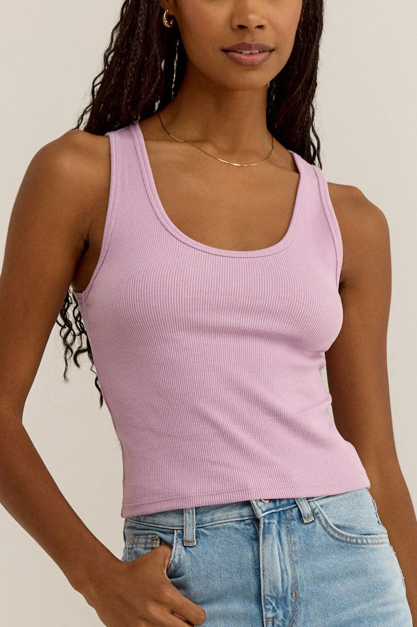 Z Supply: Essy Rib Top in Washed Orchid